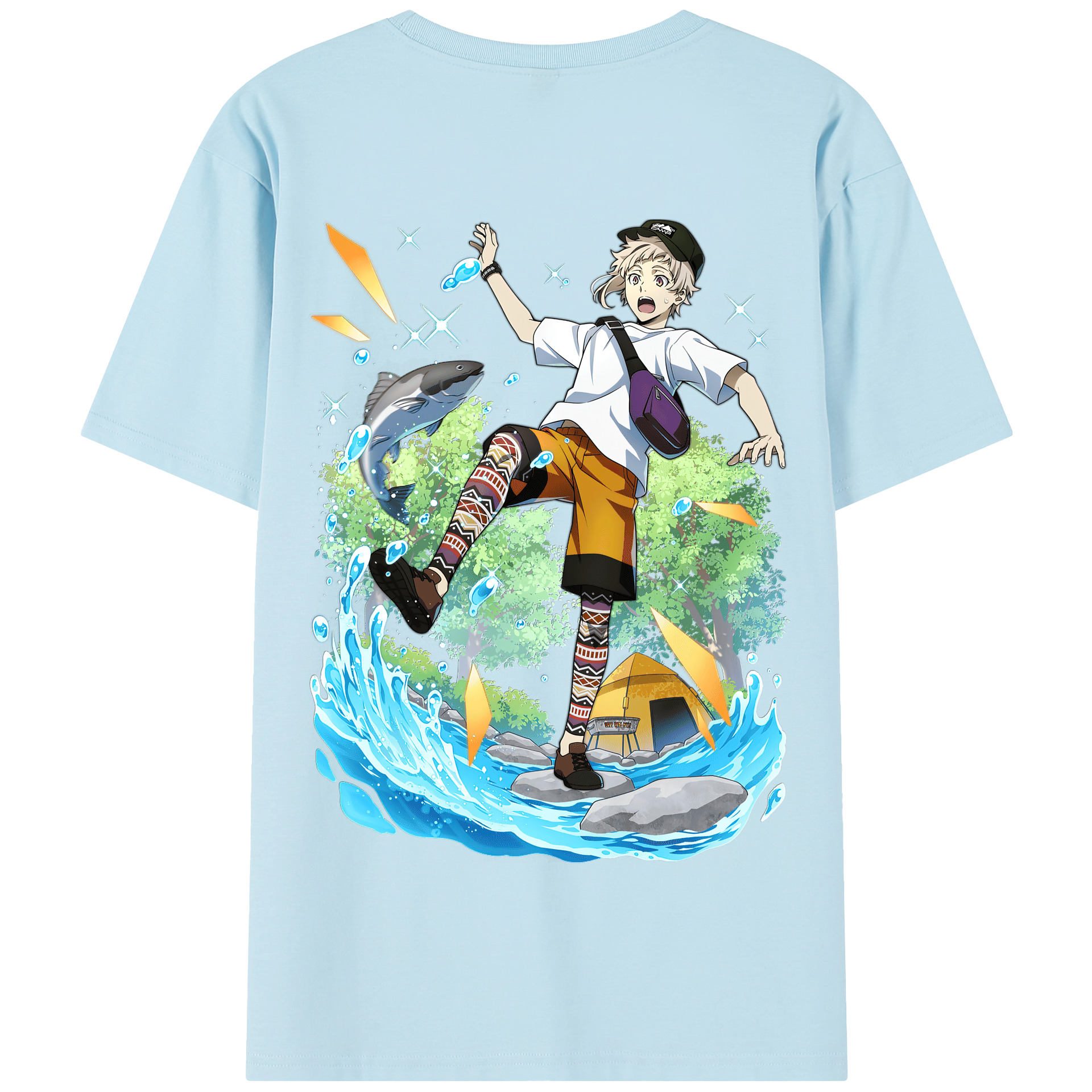 （画像用） 文豪ストレイドッグス Bungo Stray Dogs 綿100％半袖Tシャツ（背面プリント）
